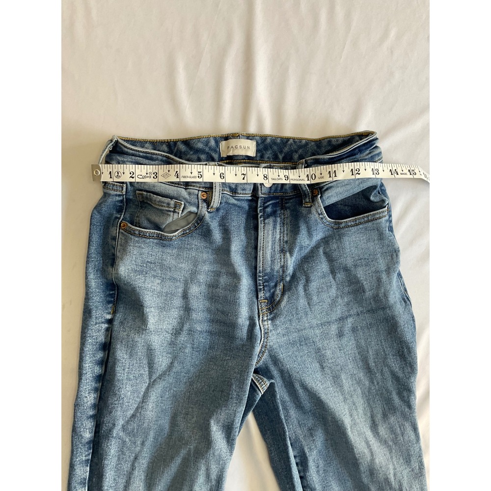 PacSun Curve Straight High Rise Jeans Medium Wash Blue Denim Size 26 - Picture 4 of 7
